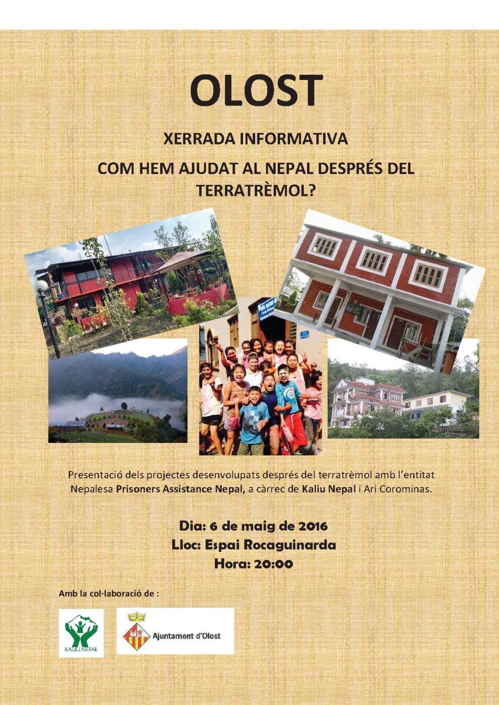 Xerrada informativa: Com hem ajudat el Nepal després del terratrèmol?